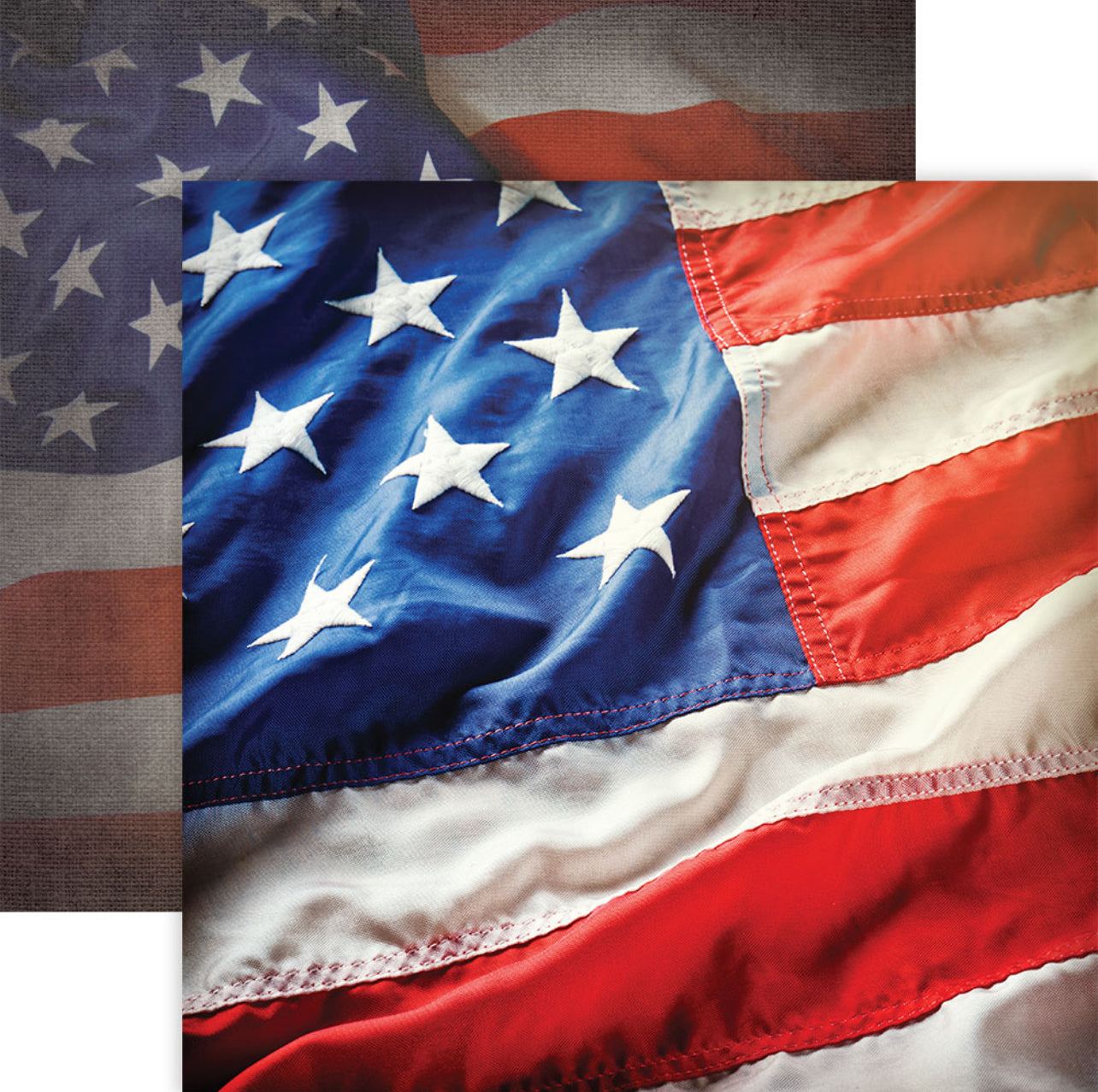 US Flag 12x12 Double Sided Scrapbook Paper