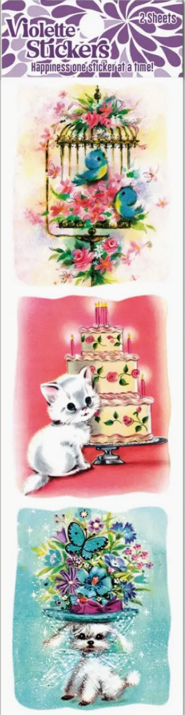 Vintage Birthday Card Stickers