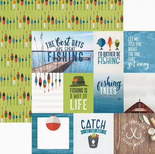 Fishing Tags 12x12 Double Sided Paper