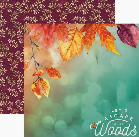 Autumn Woods 12x12 Double Sided Scrapbook Paper