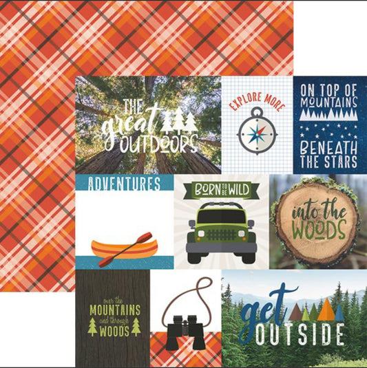 Great Outdoors Tags 12x12 Double Sided Scrapbook Paper