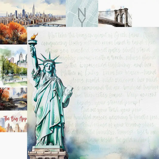 Lady Liberty 12x12 Double Sided Scrapbook Paper