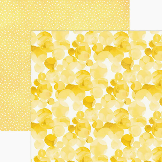 Yellow Water Color 12x12 Double Sided Scrapbook Paper