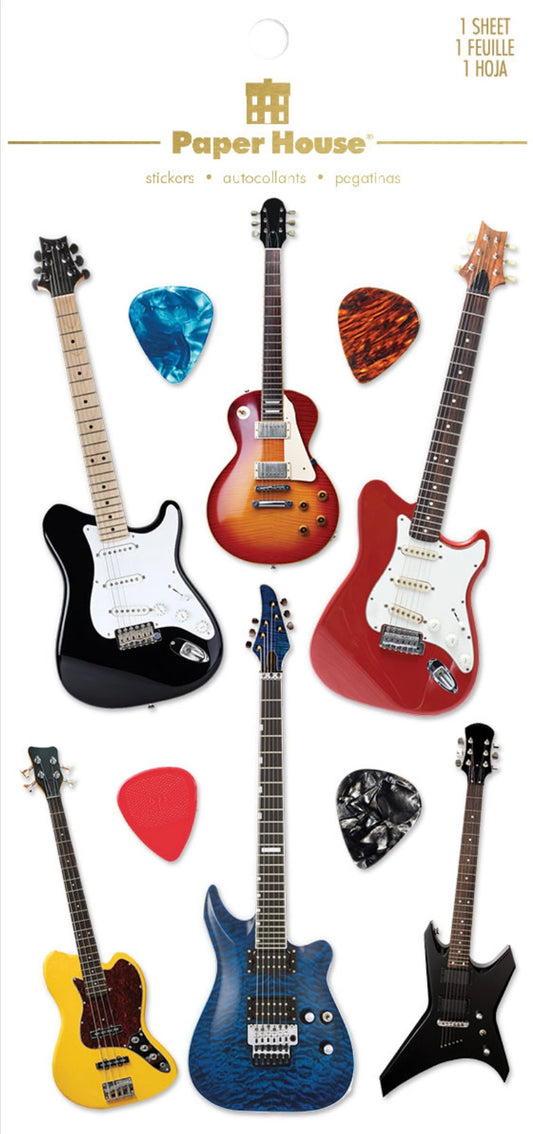 Electric Guitars 3D Scrapbook Stickers