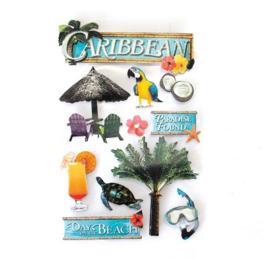 Caribbean Cruise Dimensional Stickers-Best Seller