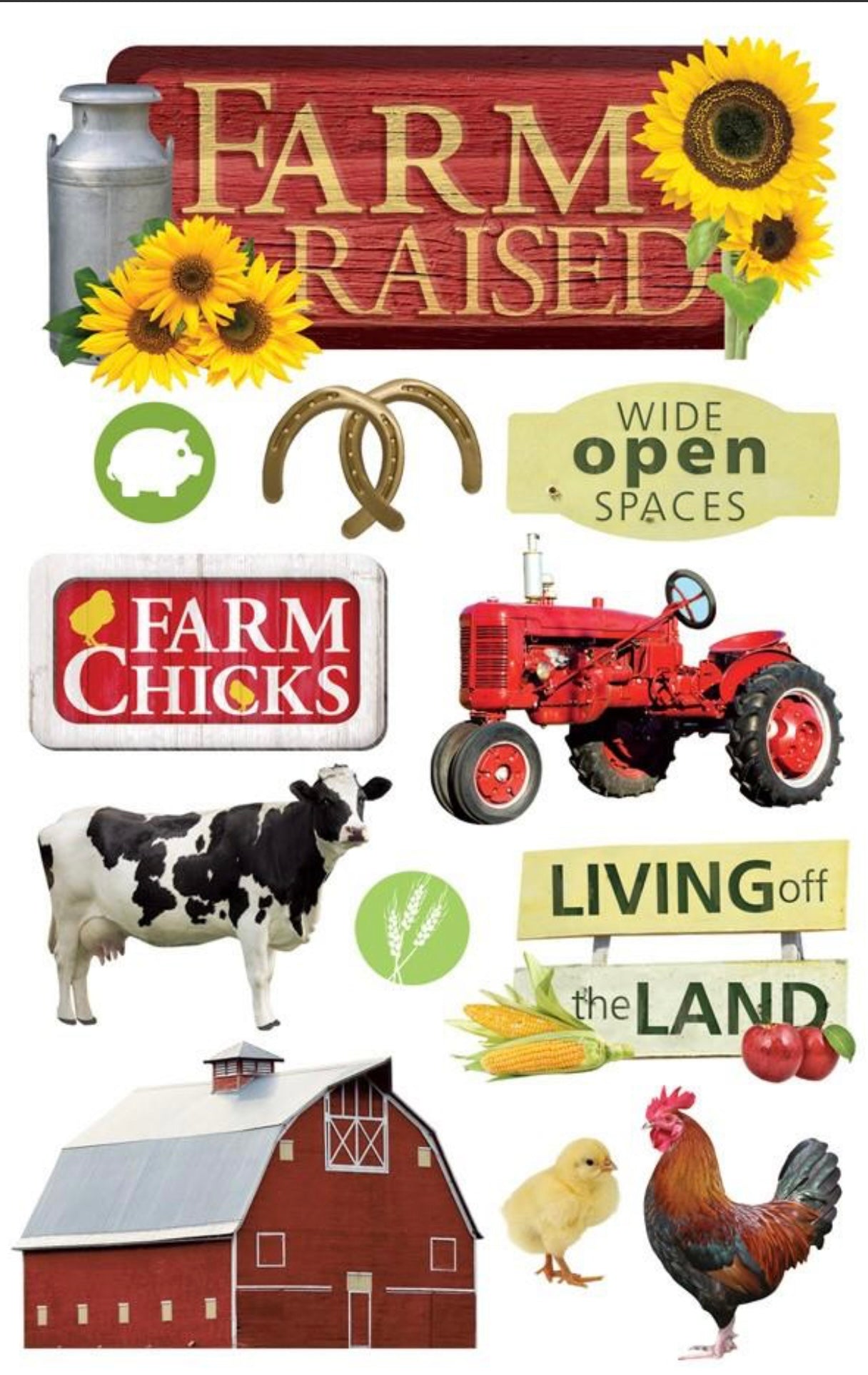 Farm Raised Dimensional Stickers