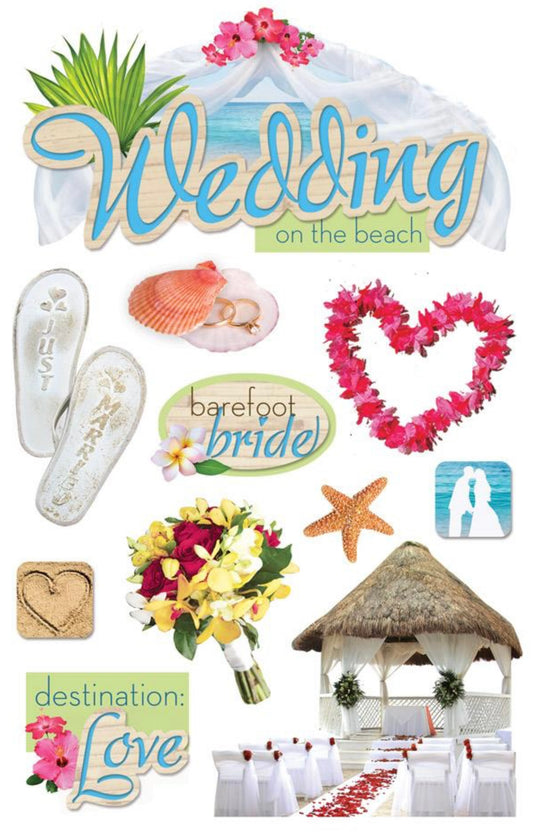 Beach Wedding Dimensional Stickers-Best Seller