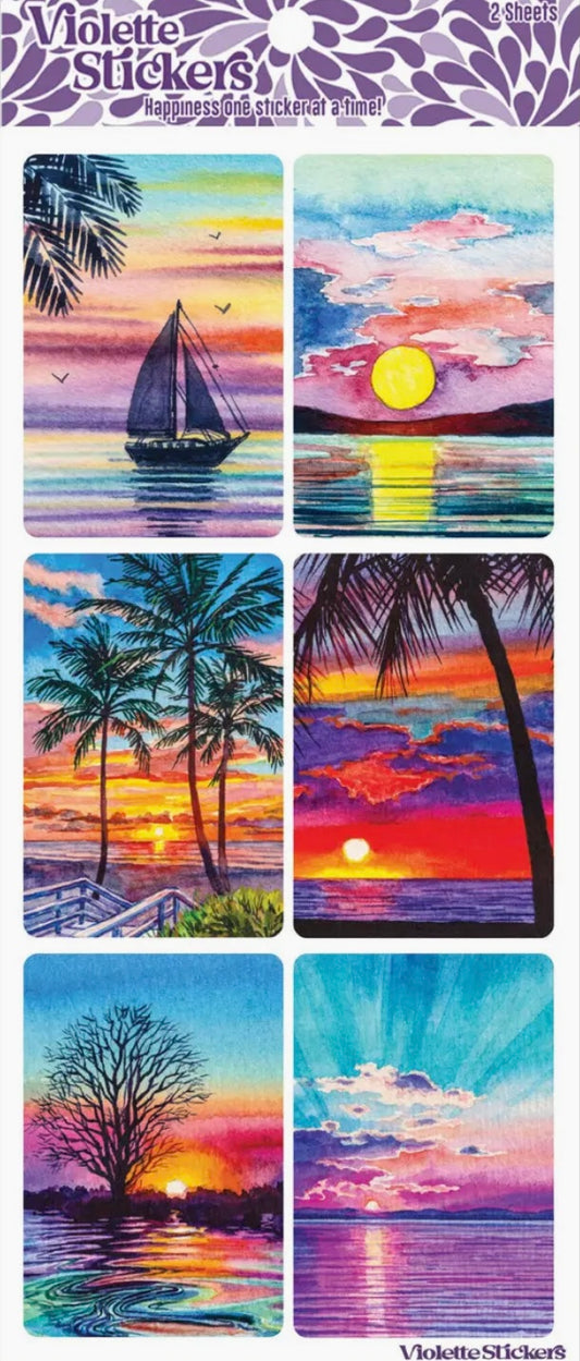 Tropical Sunset Stickers