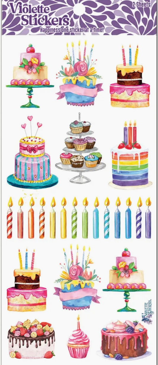 Birthday Cake and Candles Stickers