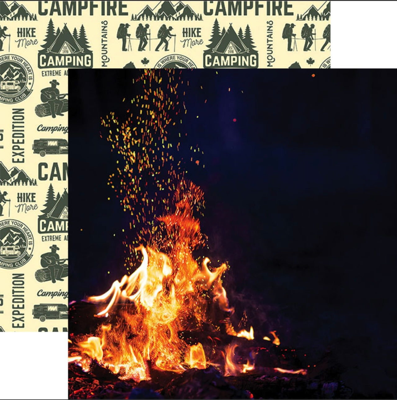 Campfire 12x12 Double Sided Scrapbook Paper