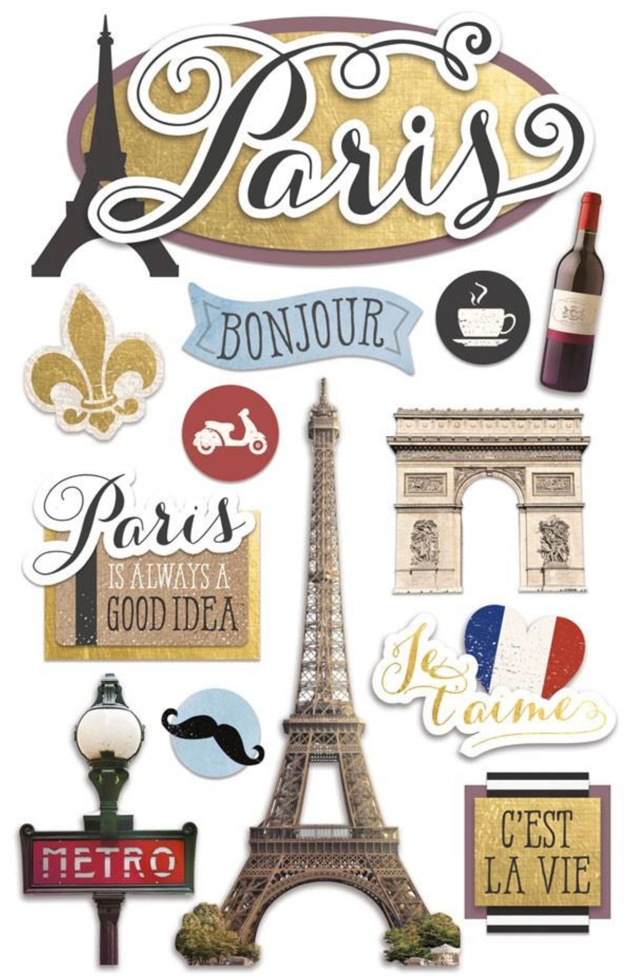 Discover Paris Dimensional Sticker