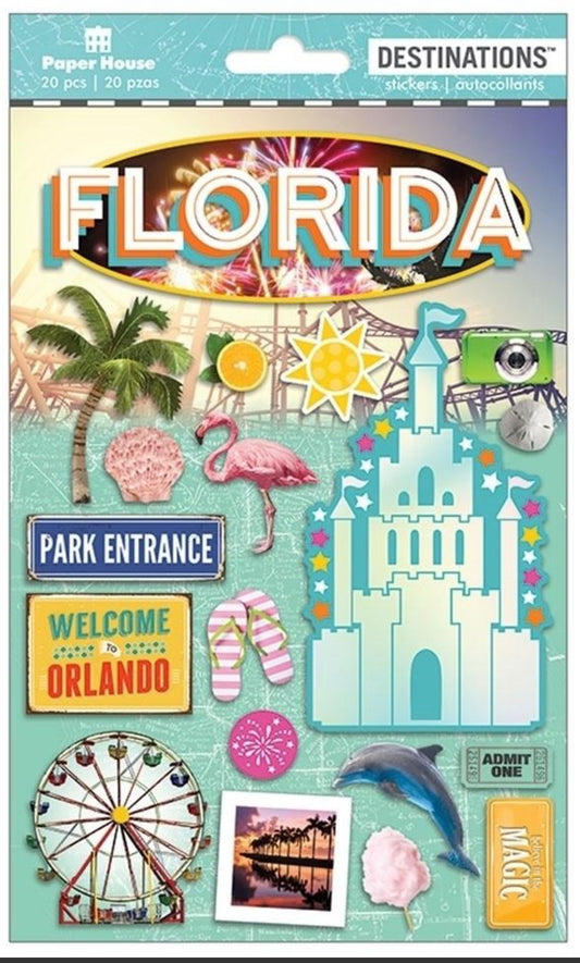 Travel Florida Magic Dimensional Sticker